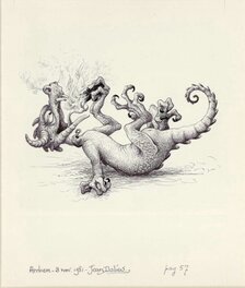 Jean Dulieu - Paulus en het draakje - Original Illustration