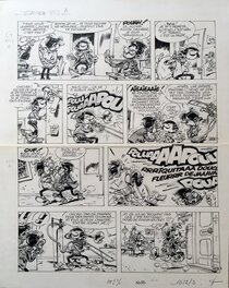 André Franquin - Gaston Lagaffe - Gag n° 553 A et B - Comic Strip