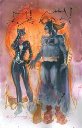 Bill Sienkiewicz - Batman / Catwoman - Illustration originale