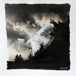 Dessin ORIGINAL - MOBY DICK - Christophe CHABOUTÉ