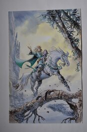 Tiburce Oger - Couverture des chevaliers d'émeraude tome wellan éditions Lafon - Original Cover