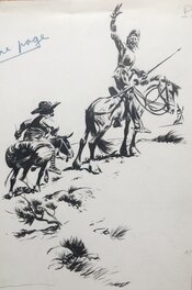 René Follet - Don Quichotte et Sancho - Original Illustration