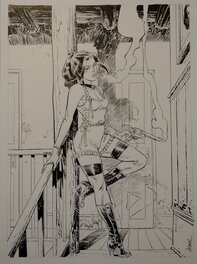 Laurent Astier - La venin - Emily au saloon - Original Illustration