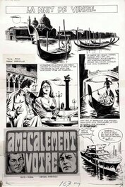 Carlo Marcello - Marcello, Amicalement Vôtre, La nuit de Venise, planche n°1, Pif Gadget#353, 1975. - Planche originale