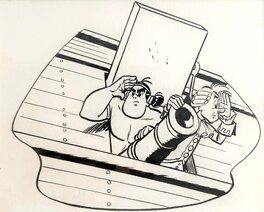 Albert Uderzo - Oumpah-Pah et les pirates  - backcover and page de garde - Original Illustration