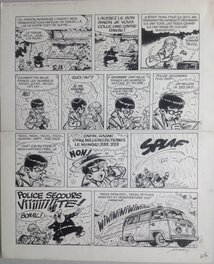 Mittéï - Mitteï Planche originale 9 Pas de chance pour Bonaventure , BD Éo 1983 Dupuis Meilleurs Récits du Journal de Spirou 9 - Comic Strip