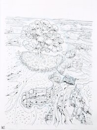 Mathieu Bablet - Cover drawing, YGG Drasil #7 “Hommage to Moebius & Nature” - Original Cover