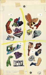 Fred Carrillo - He-Man MOTU color + cel Musclor / Les maitres de l'univers Skeletor 13-16 - Original Illustration