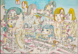Shintaro Kago - » Grotesque & Bizarre  » – COVER – Kago Shintaro - Illustration originale