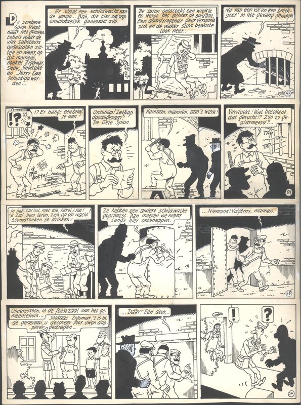 Bob De Moor, Johan et Stephane / Snoe en Snolleke - l'Espion Jaune / De Gele Spion - planche 14 - Comic Strip
