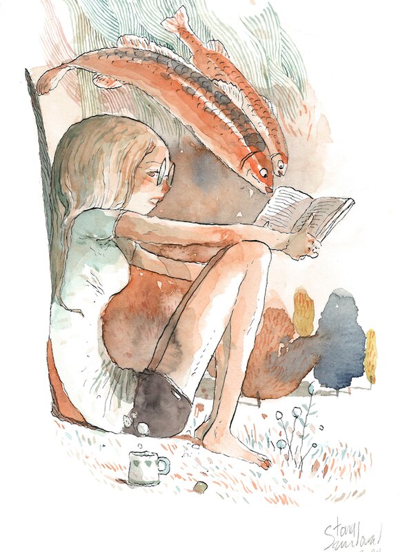 En vente - Coffee Girl par Tony Sandoval - Illustration originale