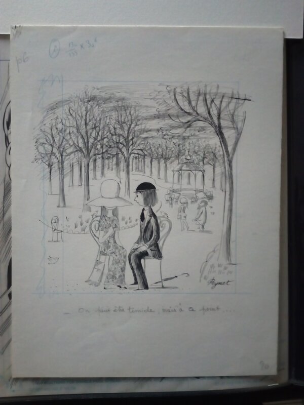 En vente - Les amoureux / raymond peynet - Illustration originale