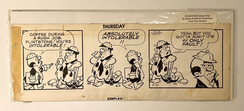 For sale - The FLINTSTONES Original Daily Strip Art 1984 / Gene Hazelton - Comic Strip
