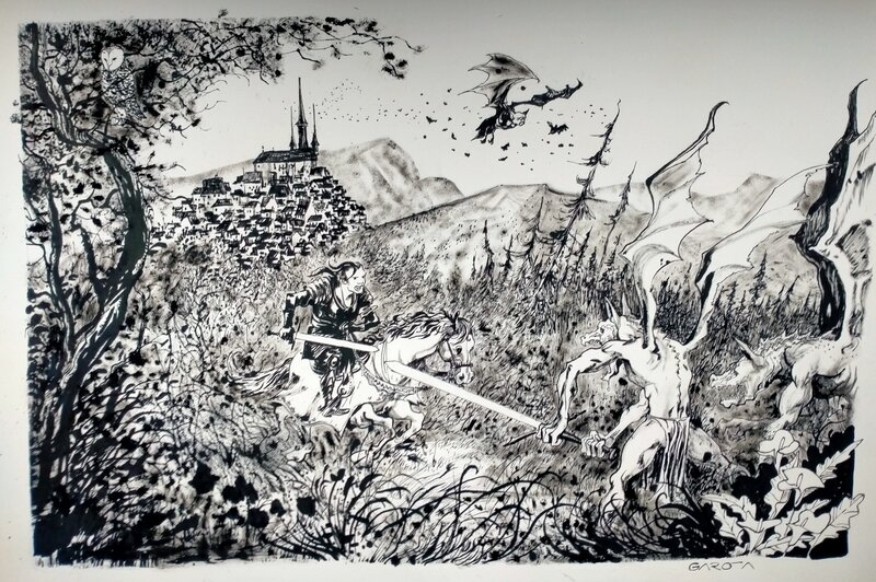 En vente - Davide Garota, Van Helsing le tueur de monstres - Planche originale