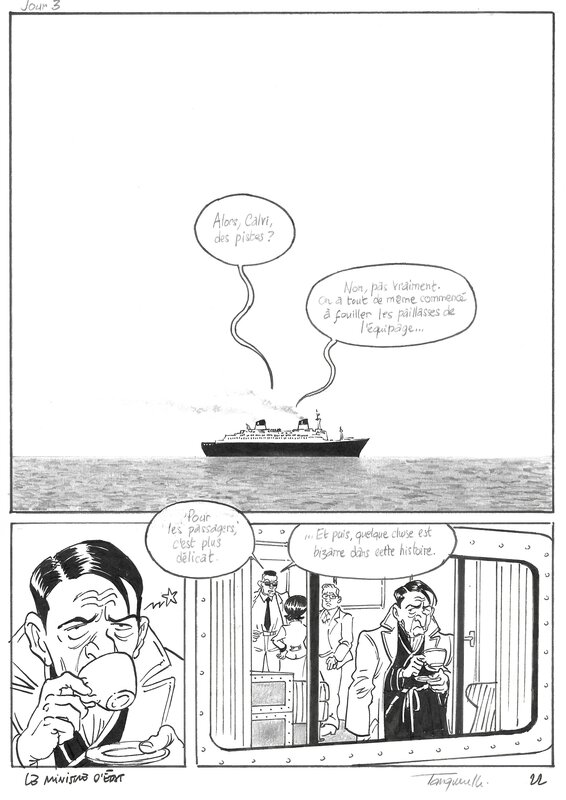 Tanquerelle, Le ministre et la Joconde, Jour 3, planche n°22, 2022. - Comic Strip